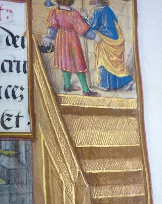 Flämisches Stundenbuch der Maria von Medici, feine Pinselgoldlinien auf fol. 152r