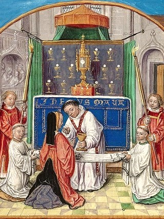 Flämisches Stundenbuch der Maria von Medici, Darstellung der Auftraggeberin (?) auf fol. 21r